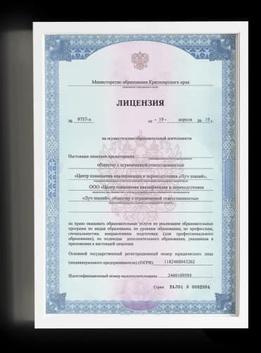 Лицензия на осуществление образовательной деятельности №97531-л